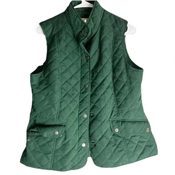 GH Bass Quilted Vest Womens M Snap Button Insulated Lightweight Puffer Packable - Picture 1 of 7